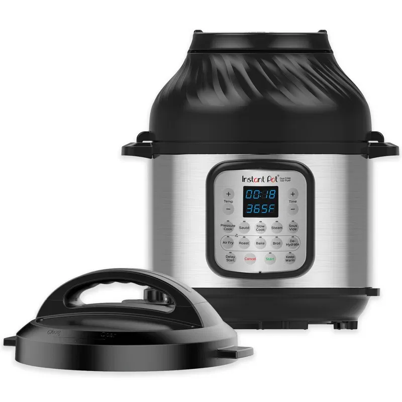 Instant Pot Duo Crisp 11-in-1 Air Fryer and Electric Pressure Cooker Combo with Multicooker Lids that Air Fries, Steams, Slow Cooks, Sautés, Dehydrates, and More, Free App With Over 800 Recipes, 8 Quart