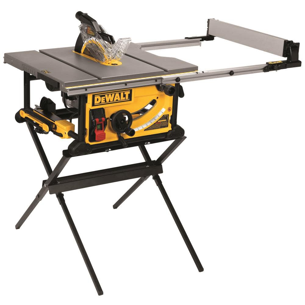 DW 10′′ Jobsite Table Saw 32 1/2′′ Rip Capacity and Rolling Stand DWE7491RS from DW