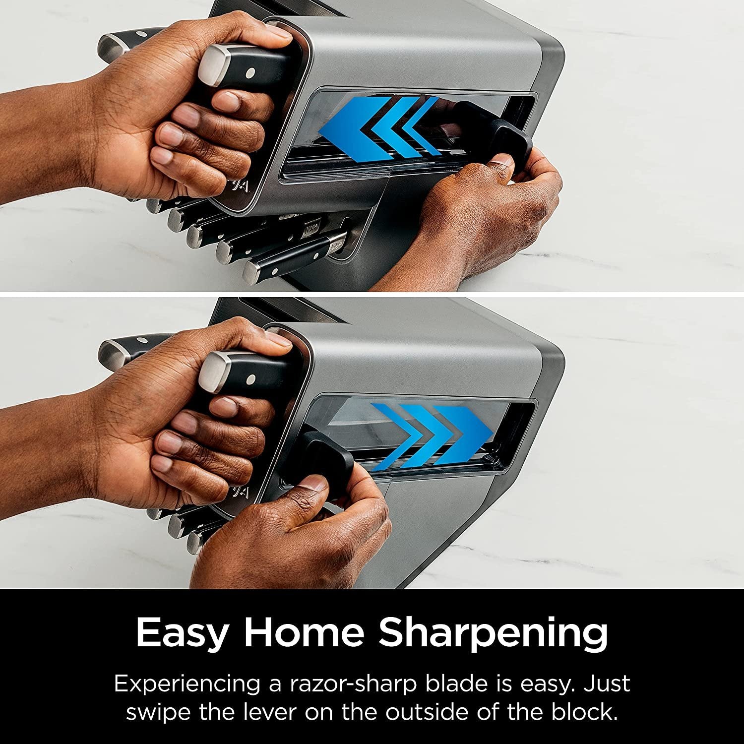 Ninja K32017 Foodi NeverDull 17 Piece Premium Knife System Block Set with Built-in Sharpener, Stainless Steel/Black