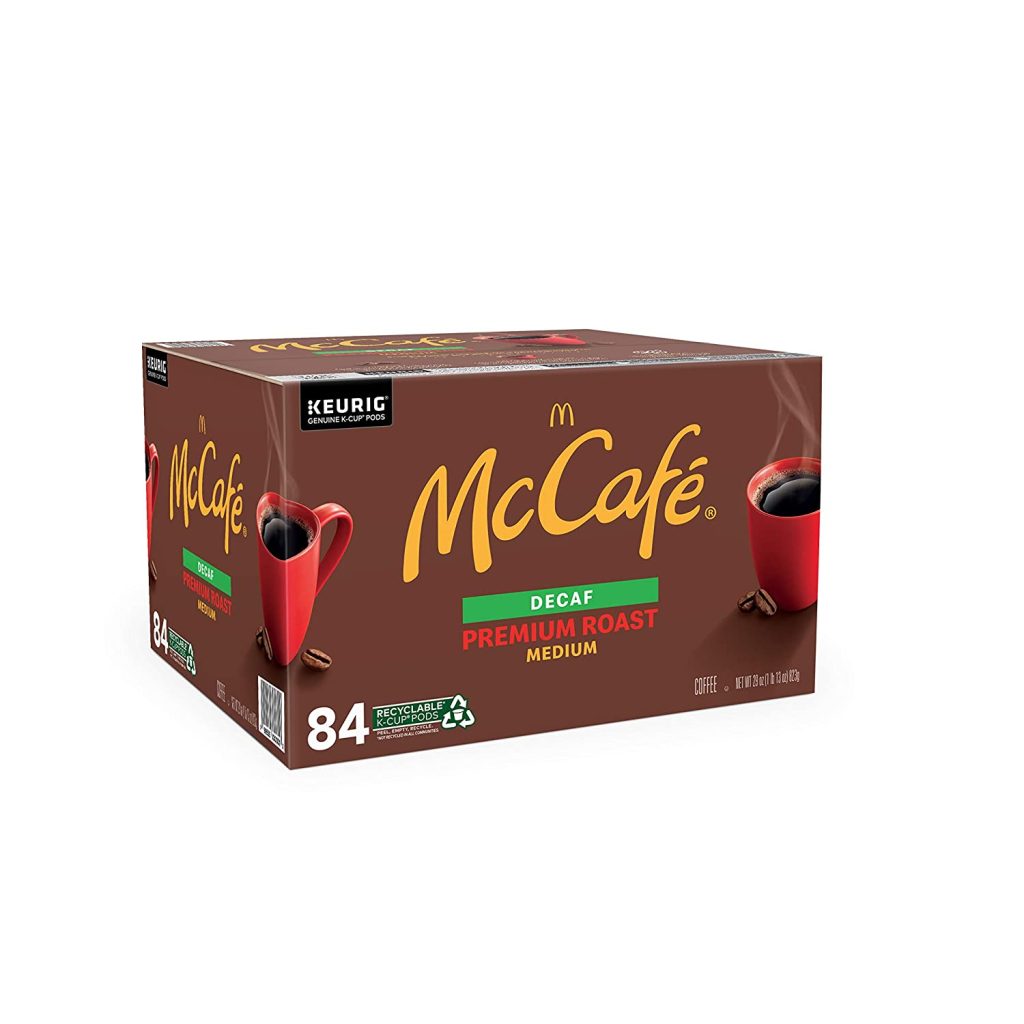 McCafe Decaf Medium Roast K-Cup Coffee Pods, 84 Count, 100% Arabica, Recyclable, Kosher