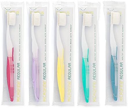 2025 NIMBUS Extra Soft Toothbrushes (Regular Size Head)  Periodontist Design Tapered Bristles for Sensitive Teeth & Receding Gums (5 Pack  Colors May Vary)
