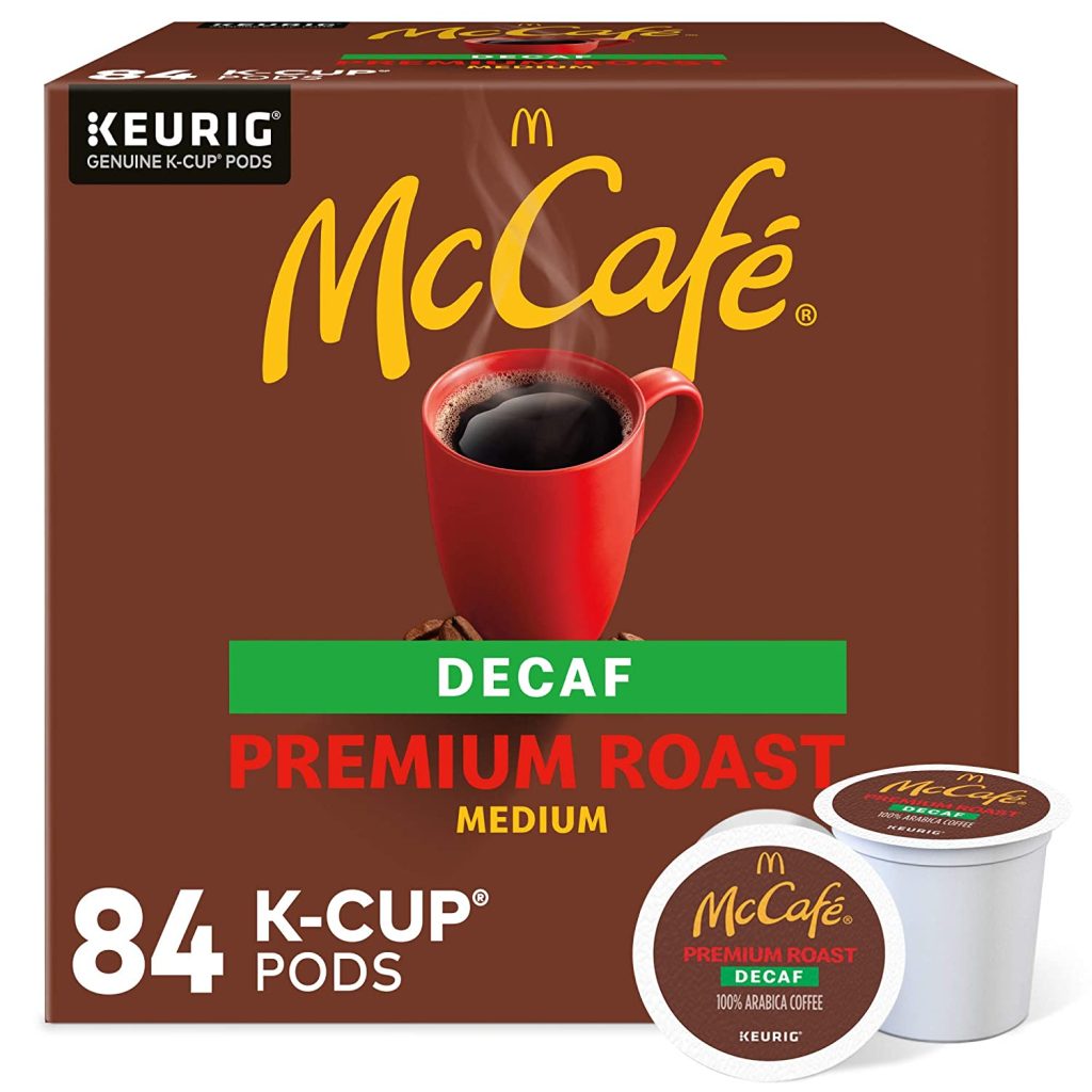 McCafe Decaf Medium Roast K-Cup Coffee Pods, 84 Count, 100% Arabica, Recyclable, Kosher