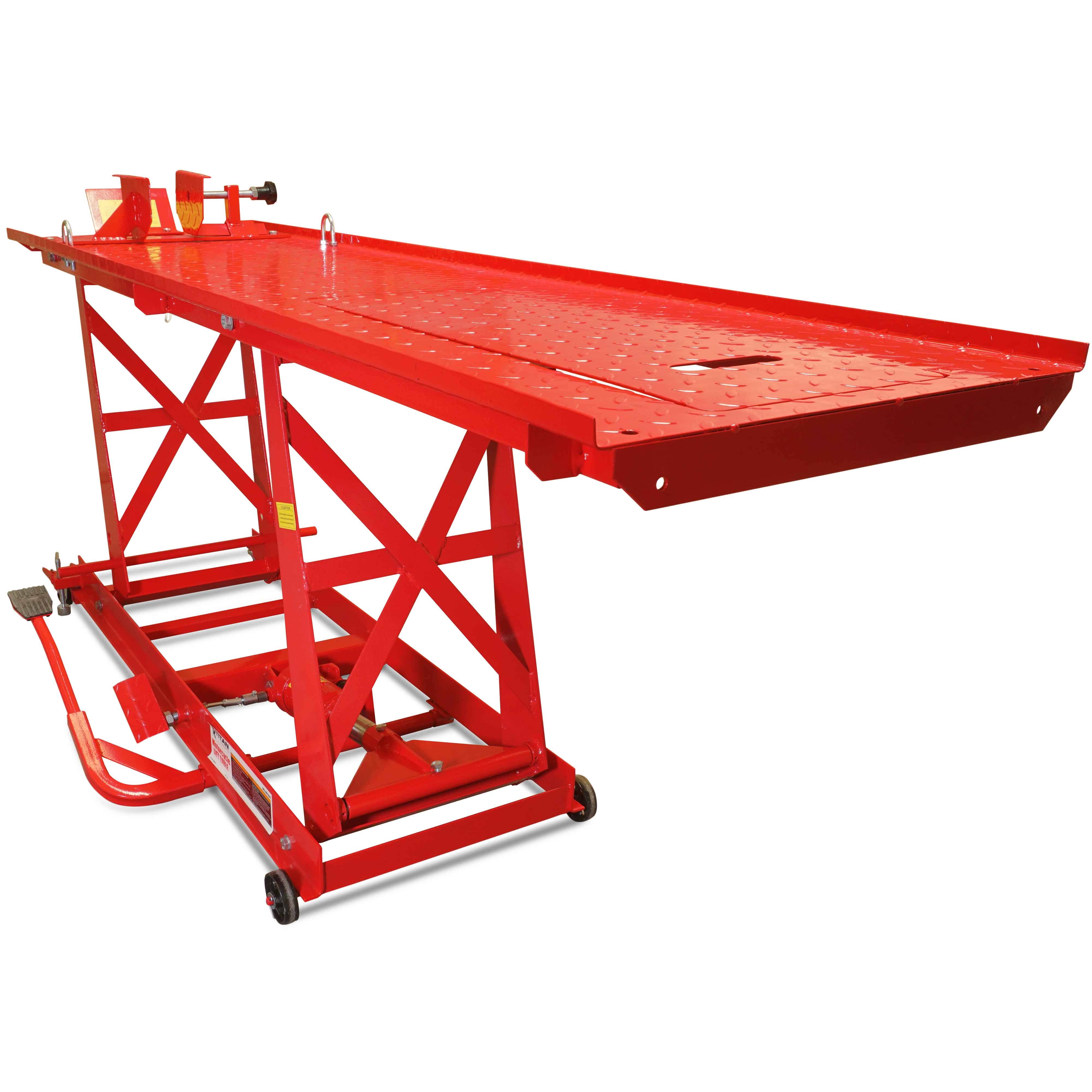 Titan Ramps 1,000 lb Hydraulic Motorcycle Lift Table Extra Long Heavy Duty