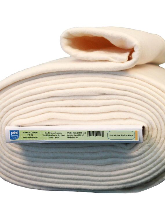 2025 Pellon Natural Cotton Batting, off-White 96 x 9 Yards by the Bolt