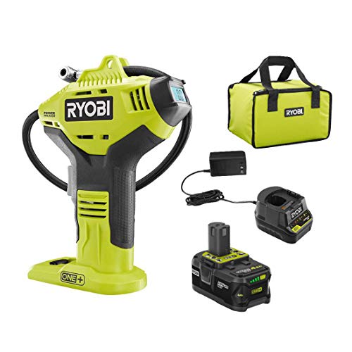 Ryobi ONE+ Cordless High Pressure Inflator with Digital Gauge, High Capacity Lithium-Ion Battery