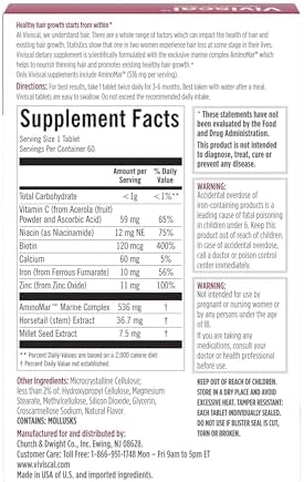 2025 Viviscal Hair Growth Supplements for Women to Grow Thicker  Fuller Hair  Clinically Proven with Proprietary Collagen Complex  60 Count (Pack of 1)  1 Month Supply