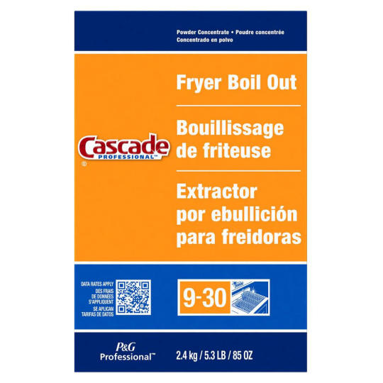 2025 Cascade Professional Fryer Boil Out, Concentrated Powder, 85 oz. Box, 6/Case
