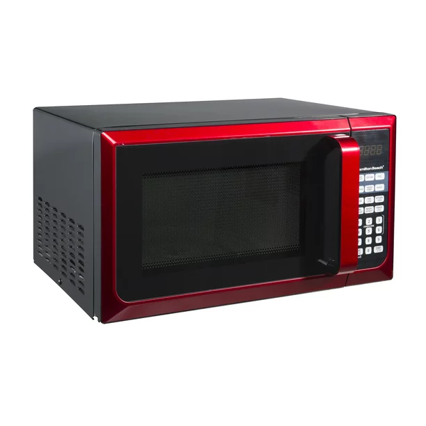 Hamilton Beach Stainless Steel 0.9 Cu. ft. Red Microwave Oven, Red Stainless Steel