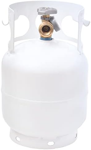 2025 Flame King YSN5LB-GAUGE 5lb Steel Propane Tank Cylinder with Gauge and OPD Valves for Grills and BBQs  Camping  Fishing  & Outdoor Activities  White