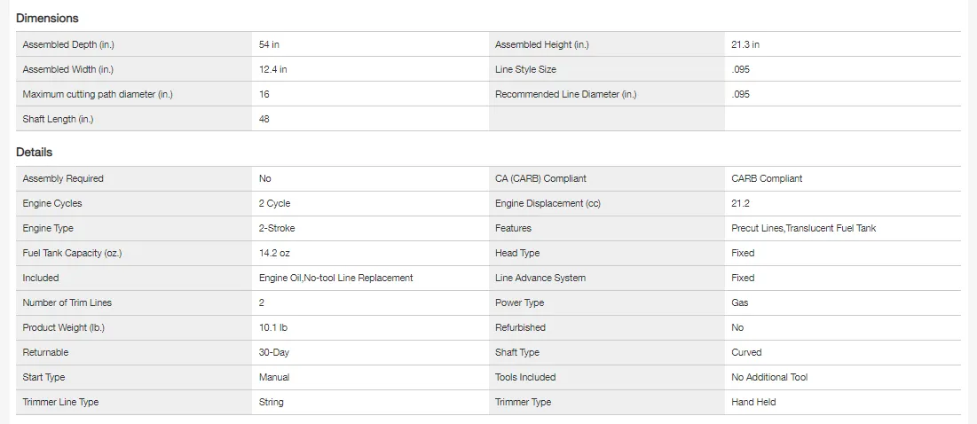 ECHO GT-225 21.2 cc Gas 2-Stroke Cycle Curved Shaft Trimmer