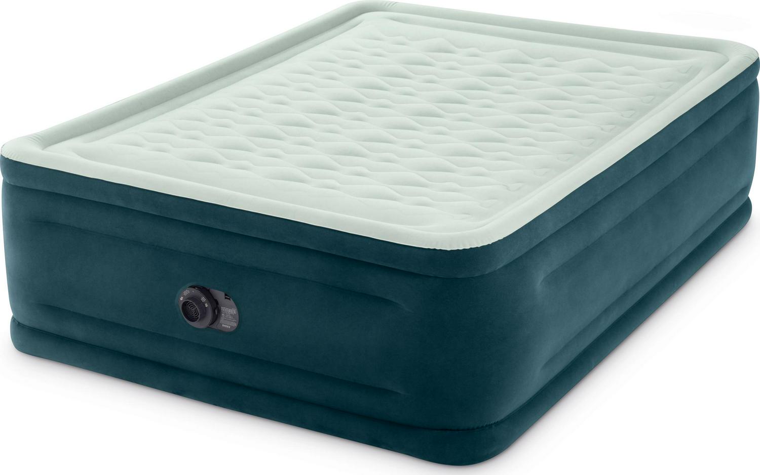Intex Dura-Beam 24 Pillowtop Air Mattress, with Built-in Pump, Queen