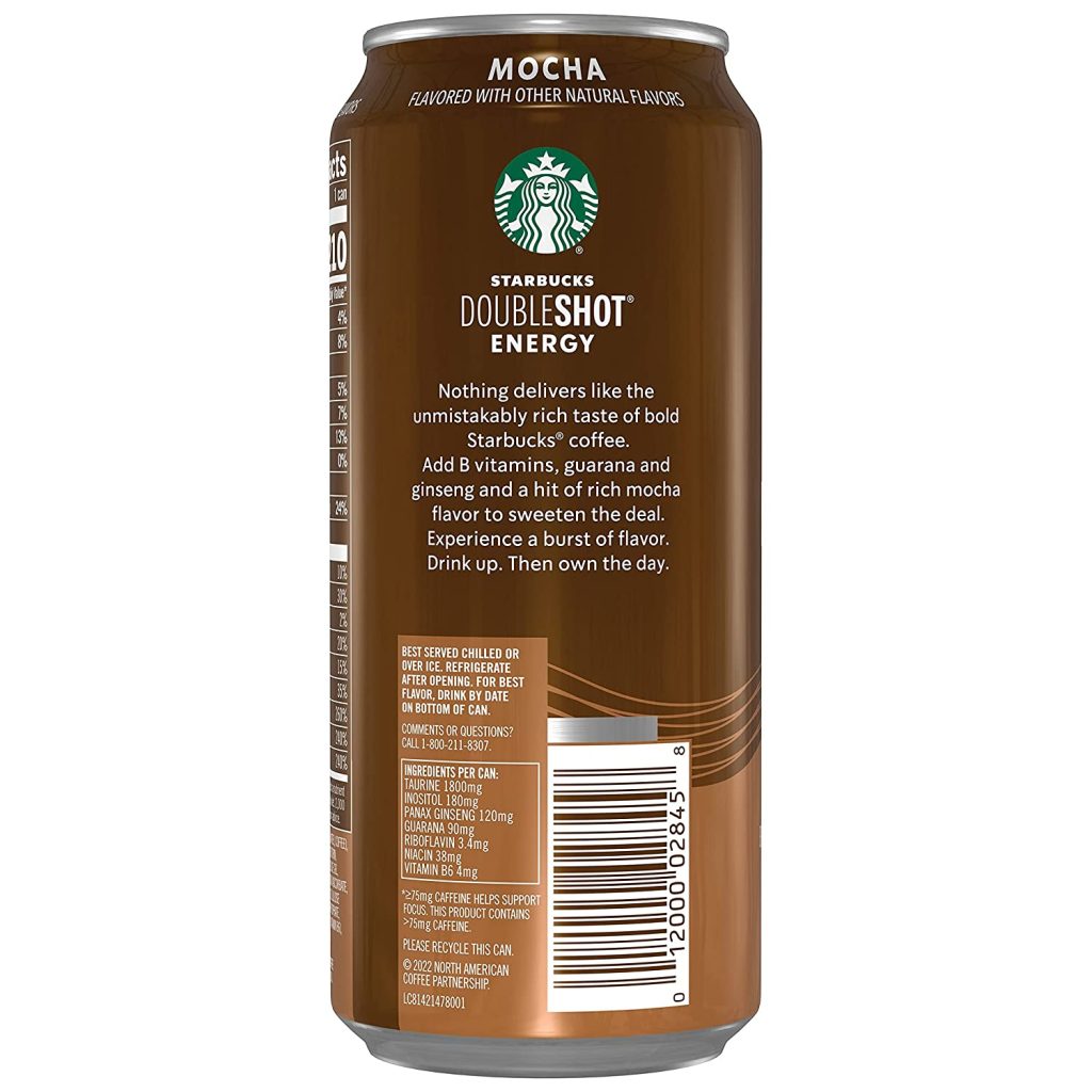 Starbucks Doubleshot Energy Mocha Espresso Coffee, 15 oz Cans, 12 Pack