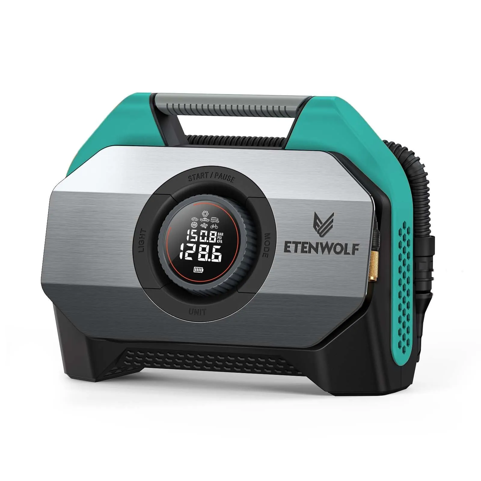 S6 Tire Inflator Portable Air Compressor for Heavy-duty Vehicle, Cordless Air Pump for Car & Inflatables with 19200 mAh Battery, 100% Duty Cycle & Dual Cylinder Bike Pump, Vivid Orange