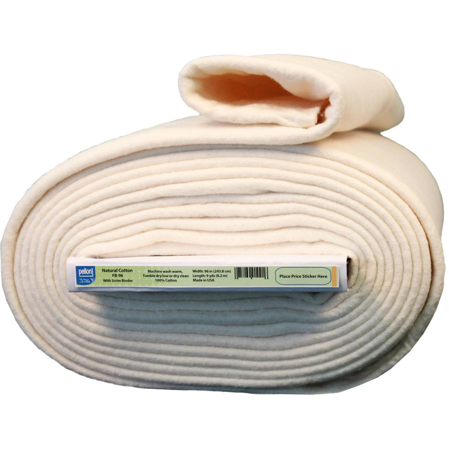 2025 Pellon Natural Cotton Batting, off-White 96 x 9 Yards by the Bolt