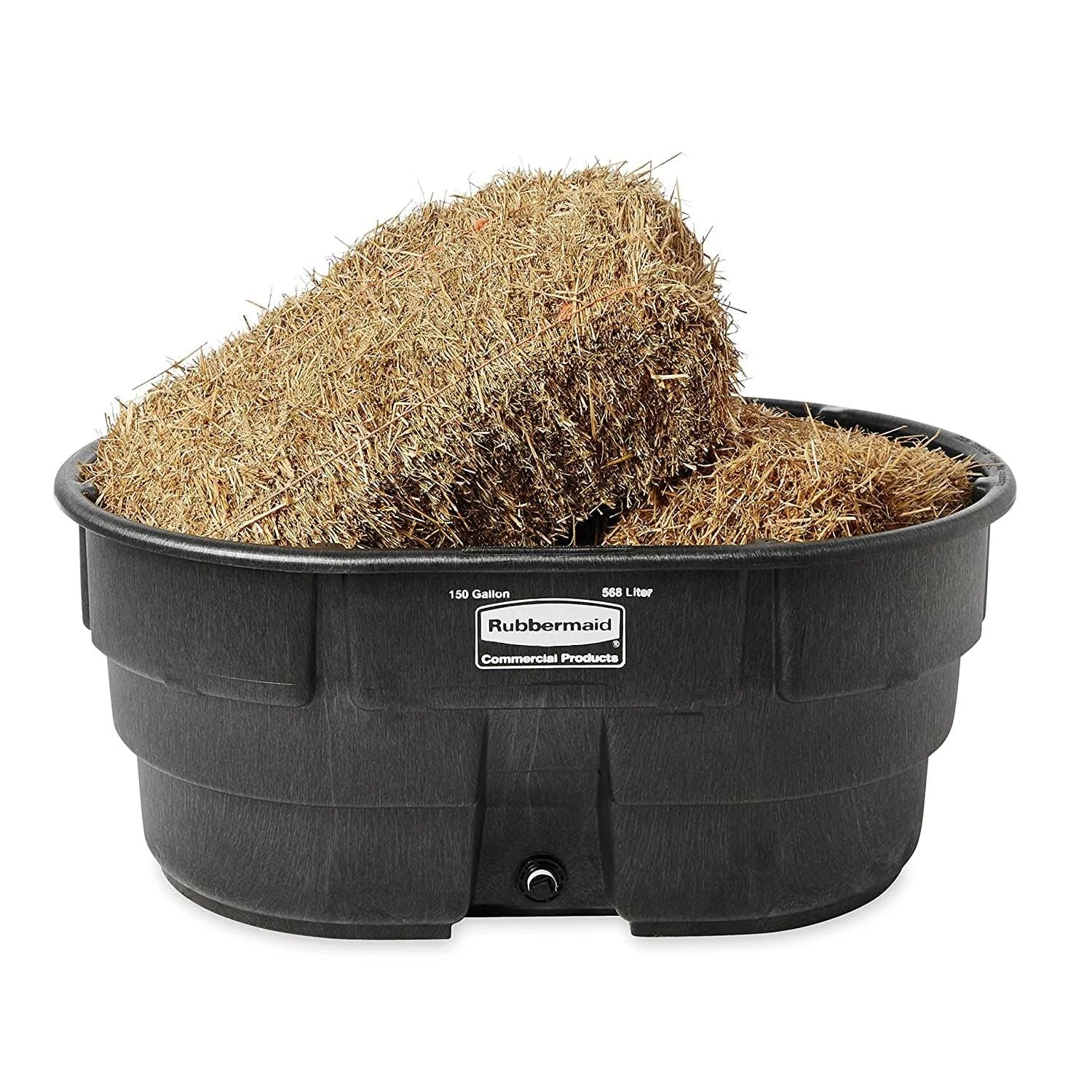 Rubbermaid FG424500BLA Stock Tank, 150 Gal Capacity, Plastic, Black