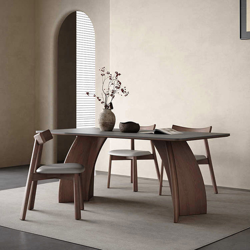 Travertine-Style Matte Sintered Stone Dining Table