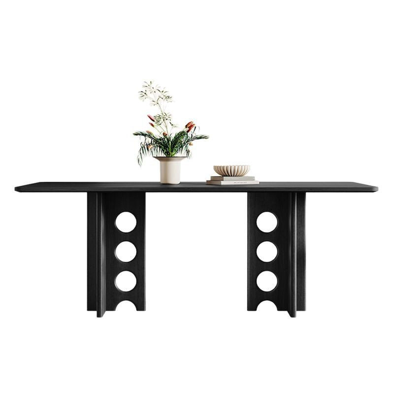 Vintage Black Walnut Solid Wood Dining Table