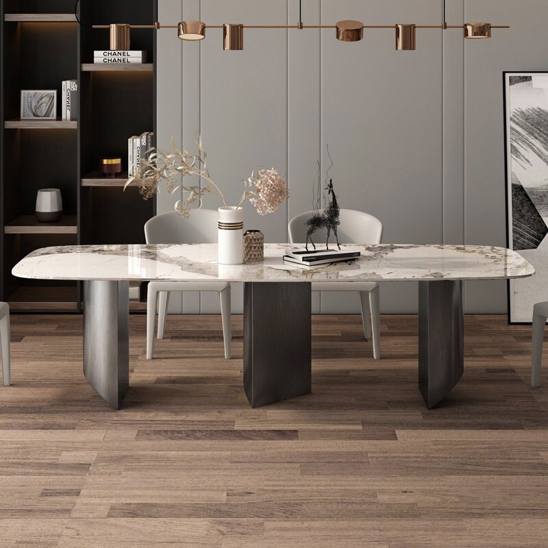 Italian Minimalist Sintered Stone Dining Set