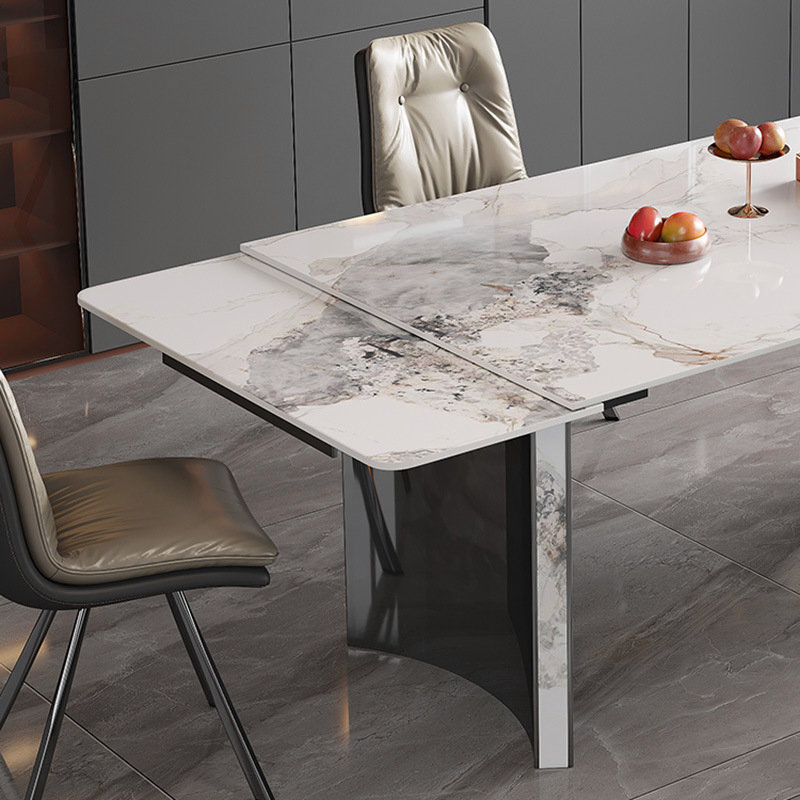 Italian Light-Luxury Extendable Sintered Stone Dining Set