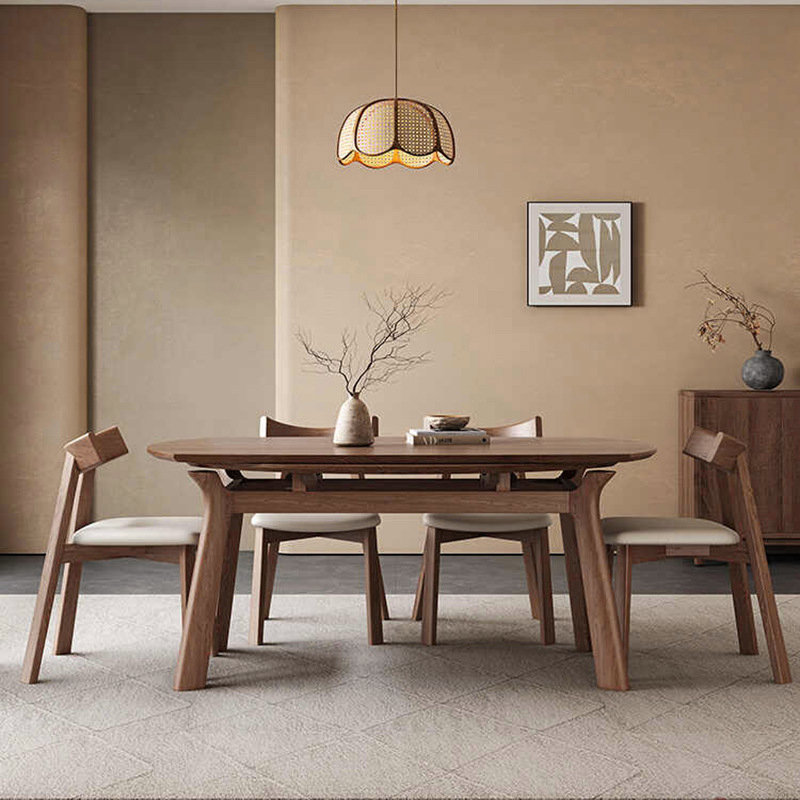 Solid Ash Wood Extendable Dining Table