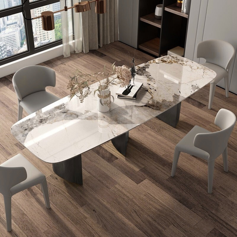 Italian Minimalist Sintered Stone Dining Set