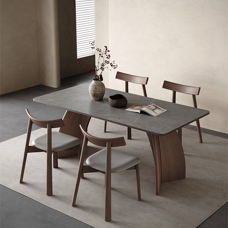 Travertine-Style Matte Sintered Stone Dining Table