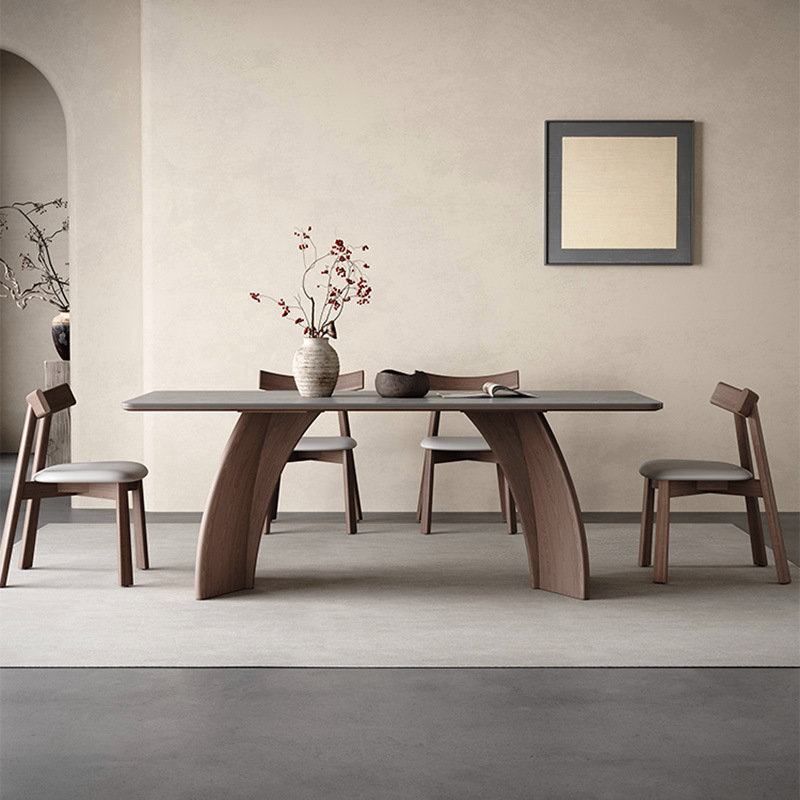 Travertine-Style Matte Sintered Stone Dining Table